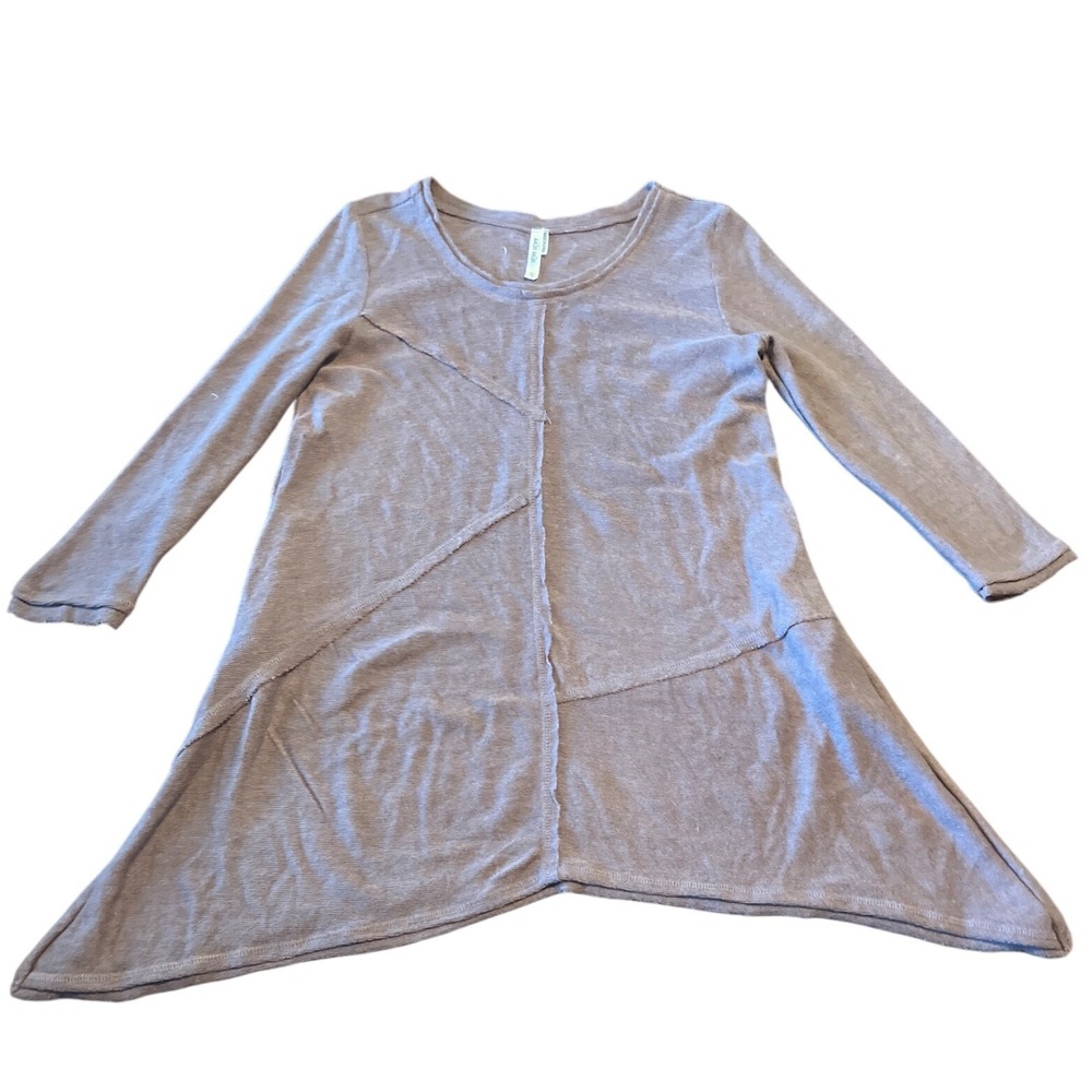 Mur Mur Womens Small Raw Seam Sharkbite Hem Tunic‎ Top lagenlook